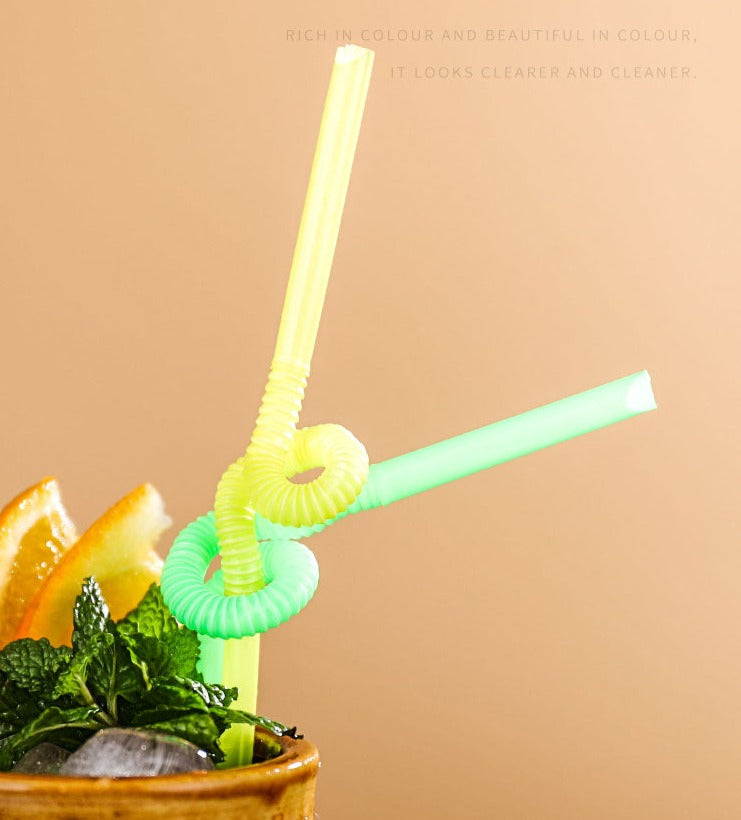 Cocktail Straw Color Elbow Straw Disposable Bendable for Juice Drink Milk Tea