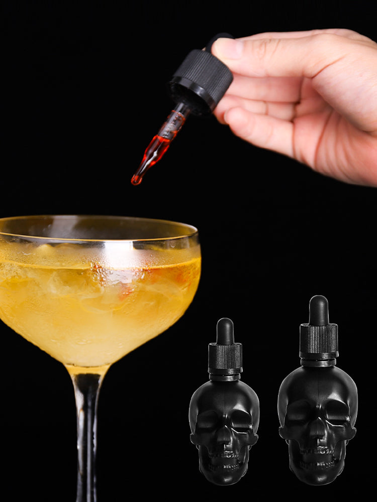 Skull Bitters Bottle, Dropper Flavoring Glass Bitters Bottle Bar Absinthe Cocktail Wine Bitter Bottle