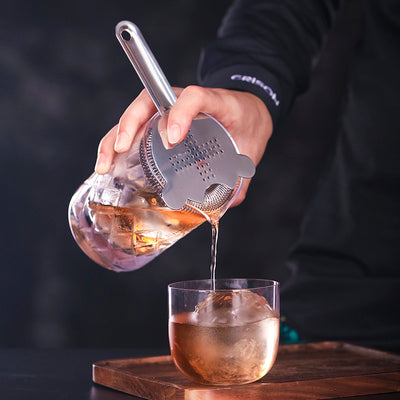 Stainless Steel Cocktail Strainer - Hawthorne Style Bar Tool Used by Professional Mixologists and Bartenders