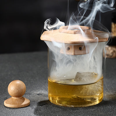 Creative Cocktail Smoked Wood Cover Hexagonal Smoked Cover Bar Bartender Aroma Molecule Wood Cover Sawdust Smoker