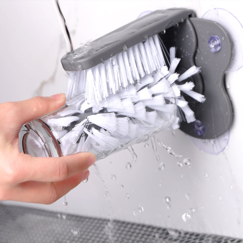 Suction Wall Type Cup Washing Brush Glass Cleaning Brush Milk Tea Shop Bar Rotating Cup Brush