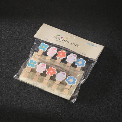 Flowers-Cocktail Garnish, Decorative Clip, Wooden Clip