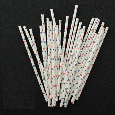 Beach Cocktail Straws Paper Straws Disposable Color Art Straws Environmentally Friendly Paper Straws
