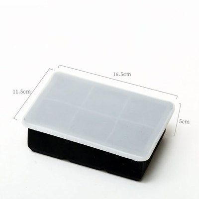 6 Grids Ice Mold with Lid,Bar Silicone Ice Cube Tray Square Ice Box