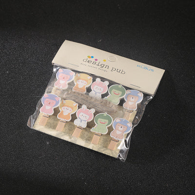 Cartoon Animals-Creative Cocktail Garnish, Decorative Clip, Photo Clip, Wooden Clip