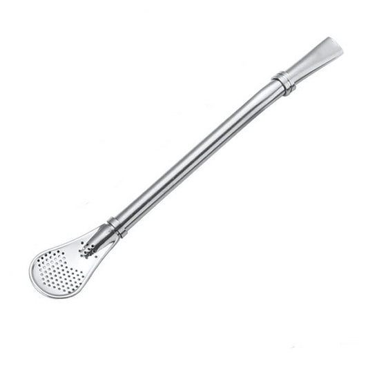 Stainless Steel Julip Mojito Special Metal Filter Straw Mint Leaf Fruit Environmental Protection Tube Spoon