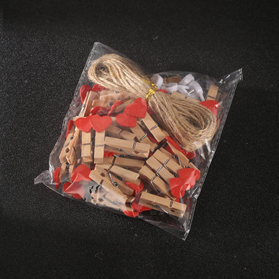 Red Love-Creative Cocktail Garnish, Decorative Clip, Photo Clip, Wooden Clip