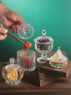 Textured Fruit Style-European-Style Royal Engraved Spice Box Candy Jar Dried Fruit Dish Decoration Box Spice Box Bar Utensils