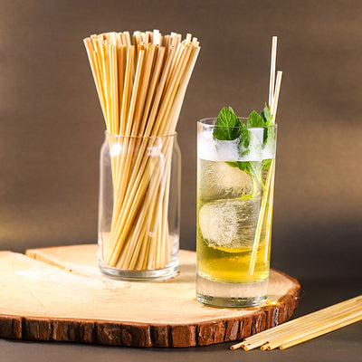 Natural Straw Thin Straw Environmentally Friendly Degradable Straw Bar Creative Disposable Cold Drink Coffee Juice Small Straw