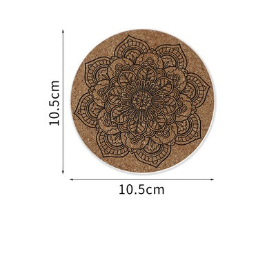 Moroccan Style Coasters Geometric Print Pattern Cork Coasters Absorbs Water Coasters
