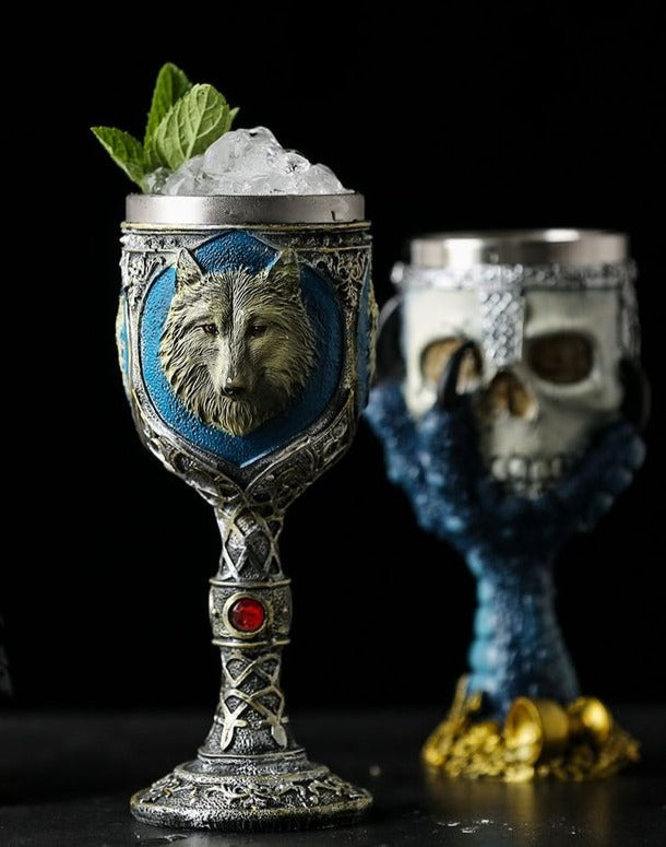 Resin Skull Cup, creative cocktail glass, stainless steel tank cup, bar glass, Halloween Decor Cup