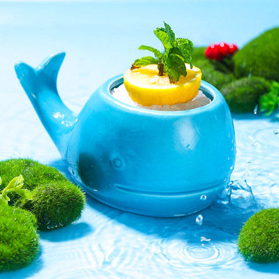 Whale Ceramic Cup Cute Blue Whale Wine Glass Creative Personality Cocktail Glass TIKI Wine Glass