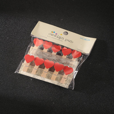 Red Love-Cocktail Garnish, Decorative Clip, Photo Clip, Wooden Clip