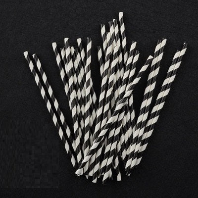 Striped Straw Cocktail Juice Long Tube Color Straight Art Straw for Coffee Milk Tea Shop Tiki Beach