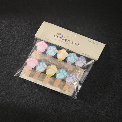 Footprint-Creative Cocktail Garnish, Decorative Clip, Photo Clip, Wooden Clip