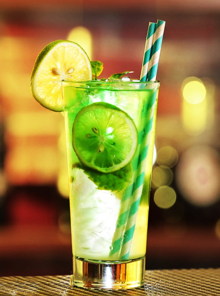 Striped Straw Cocktail Juice Long Tube Color Straight Art Straw for Coffee Milk Tea Shop Tiki Beach