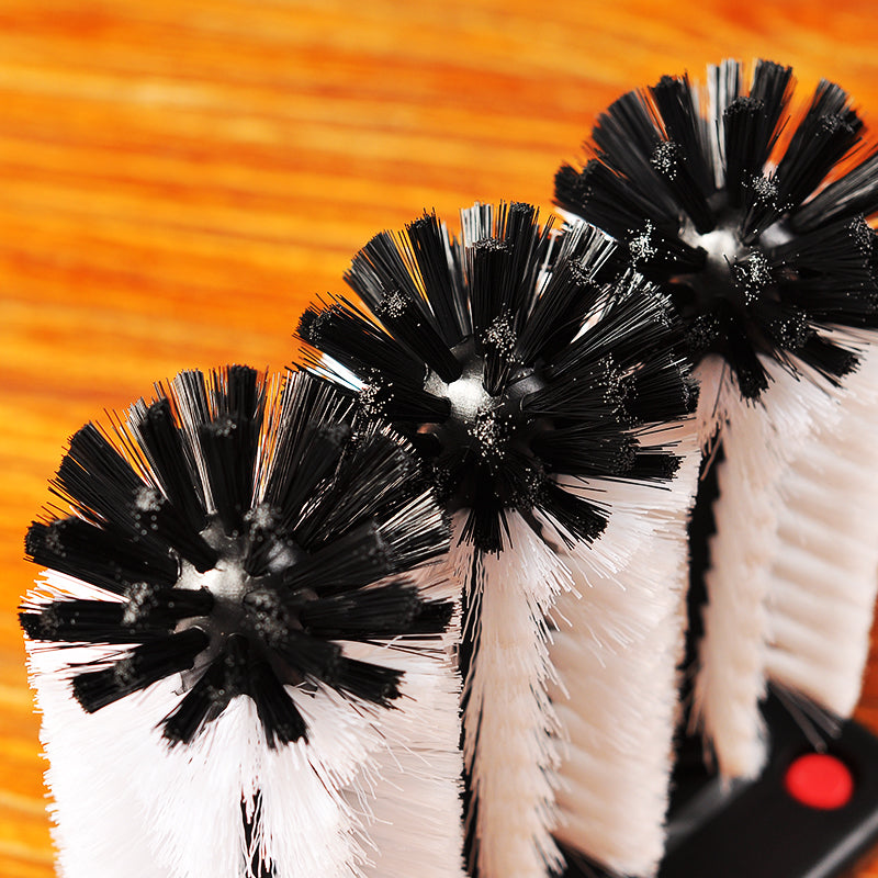 Bar Sink Suction Cup Type Three-Head Cup Washing Brush Glass Cup Cleaning Cup Brush Soft Brush
