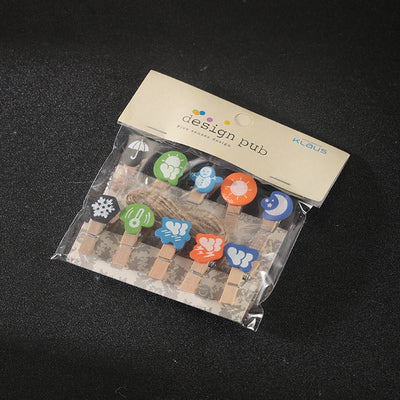 Cartoon-Creative Personality  Cocktail Garnish, Decorative Clip, Photo Clip, Wooden Clip