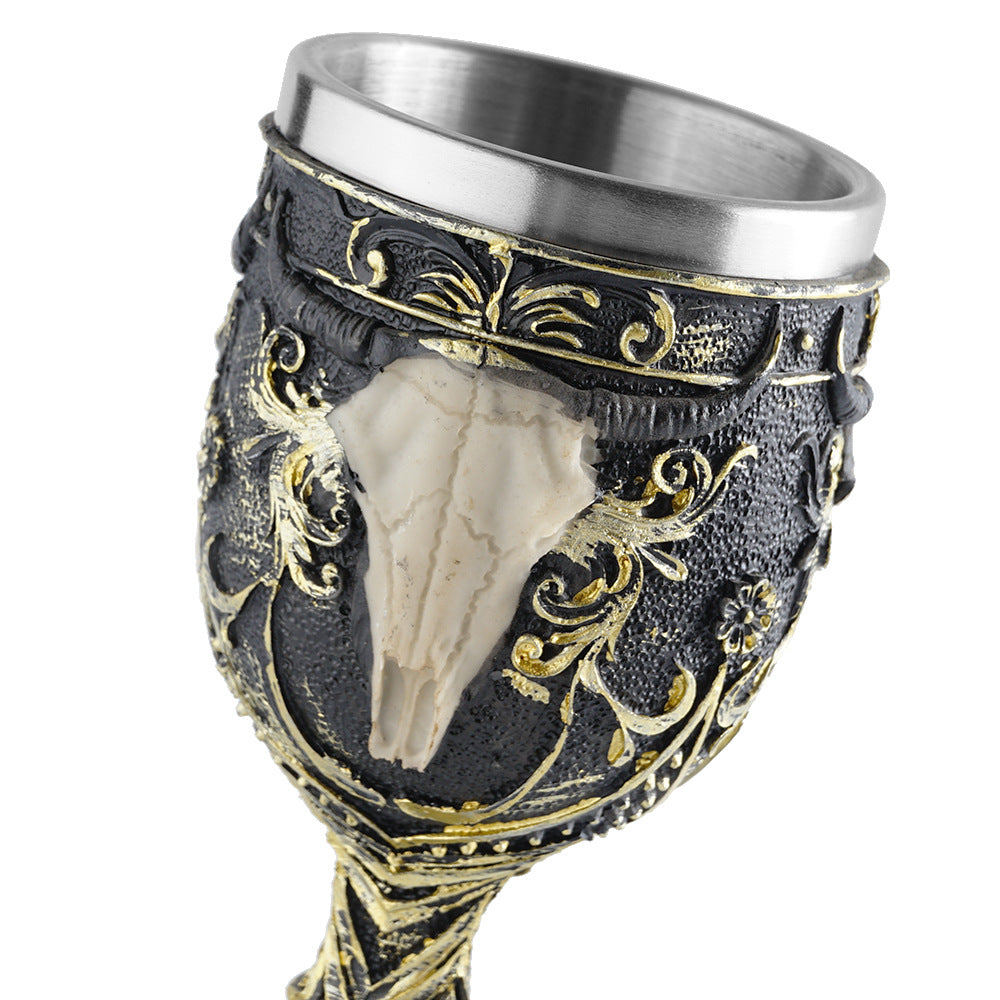Creative Cocktail Glass, Resin Skull Glass, Stainless Steel Jar Glass, Bar Glass, Halloween Decorative Glass