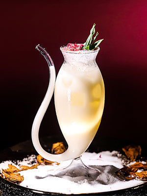 400ML Vampire Cocktail Wine Glasses,Goblet Martini Clear Glass with Built-in Straw for Cocktails Champagne Juice Whiskey