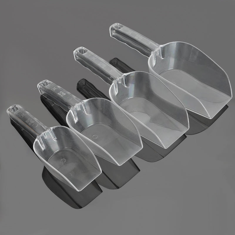 Plastic Transparent Ice Scoop Rice Spoon PC Material Ice Scraper Large Size for Supermarket and Bar