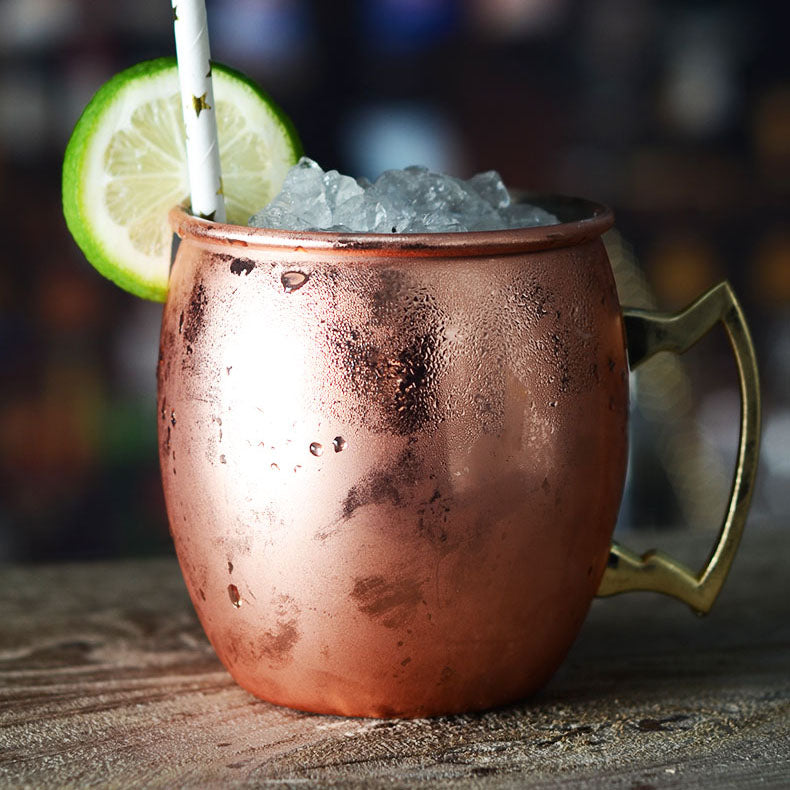 Hammered Copper Plated Moscow Mule Mug With Handle