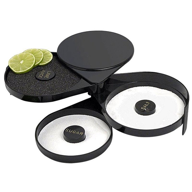 Bar Utensils Bartender Tools Three-Layer Plastic Salt Side Box Sugar Side Box Margarita Cocktail Box
