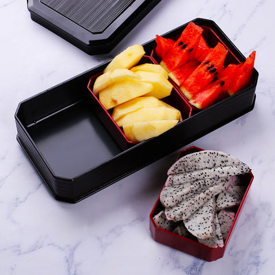 Bar Divided Fruit Plate Three-Compartment Snack Plate Snack Snack Plate Platter Commercial Imitation Porcelain Fruit Salad Bowl