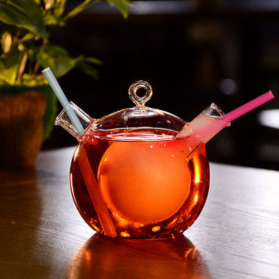 Creative Personality Crystal Wine Glass,Unique Double Cocktail Glass