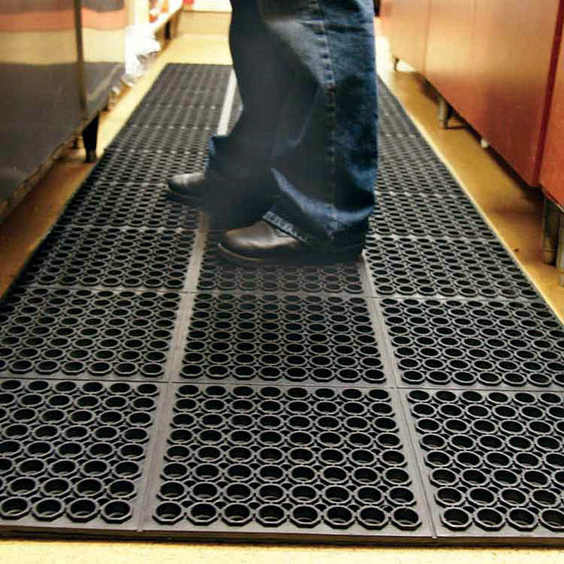 Commercial Anti-Fatigue Drainage Rubber Matting Non-Slip Rubber Drainage Mat Commercial Kitchen Floor Mat Rubber Mat with Holes for Wet Area Use