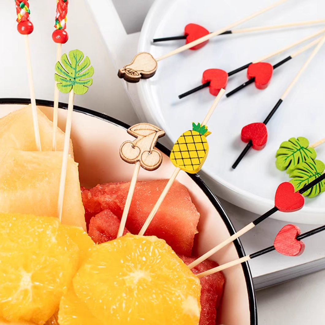Disposable Fruit Stick Bamboo Stick Flower Stick Creative Art Toothpick Cocktail