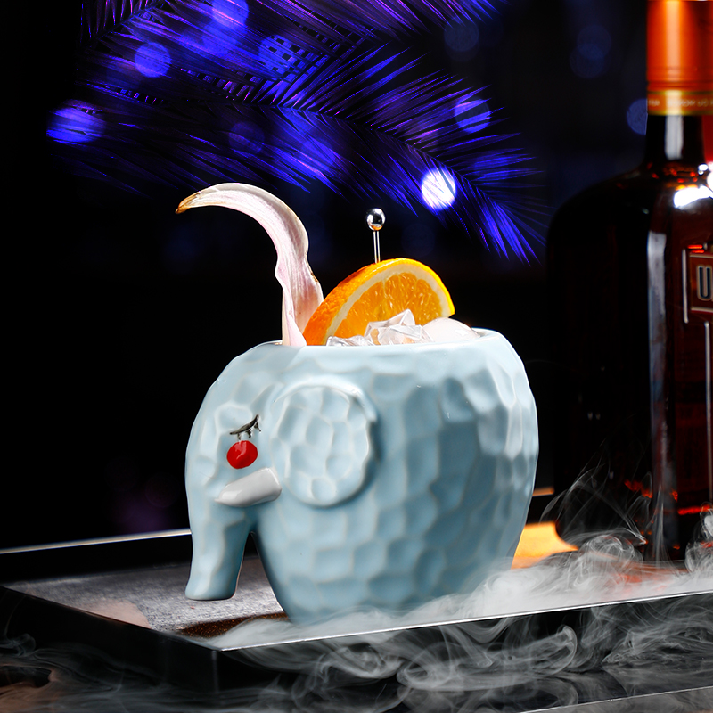 Creative Personality TIKI Cup Small Elephant Ceramic Cup Cocktail Cup Hawaii TIKI Cup Bar Special Wine Glass
