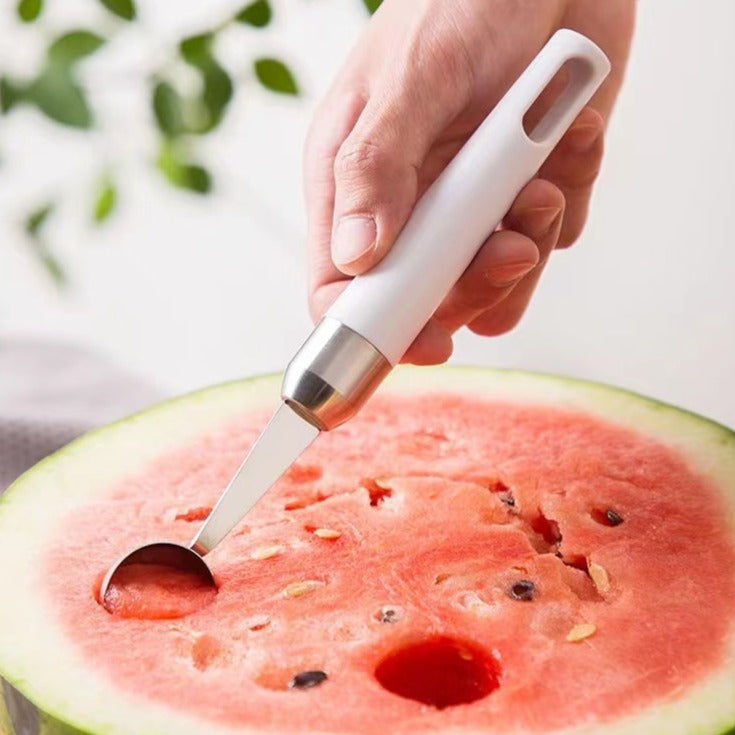 Stainless Steel Fruit Digger Cut Watermelon Ice Cream Dig Ball Spoon Fruit Divider Fruit Digger