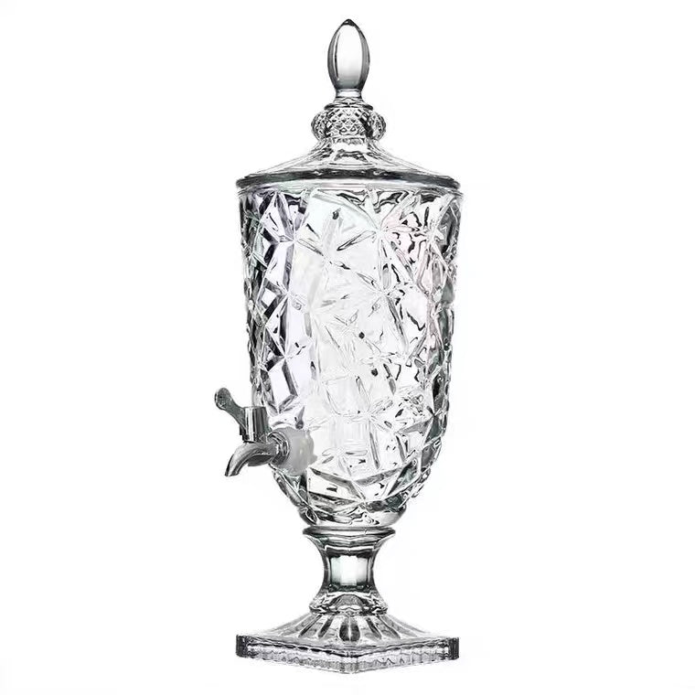 Glass Cocktail Pail with Faucet Juice Can Wine Separator Pail
