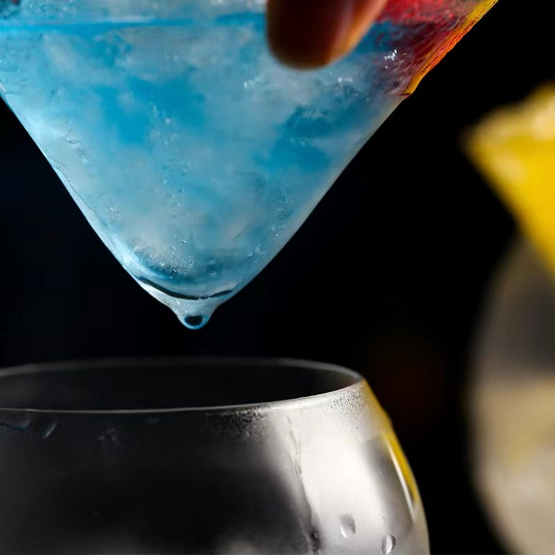Stemless Martini Glasses with Chiller,Elegant Cocktail Glass Set with Server Bowl