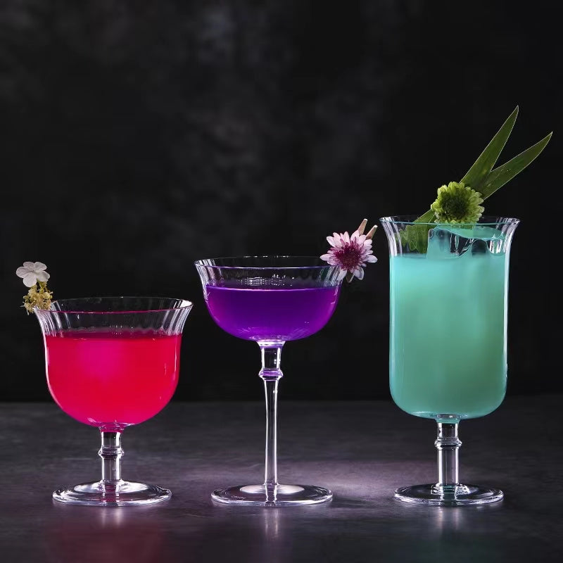 Classic Clear Goblet Wine Glasses for Iced Tea Beverage stemmed Cups Soda Juice Water Liquor