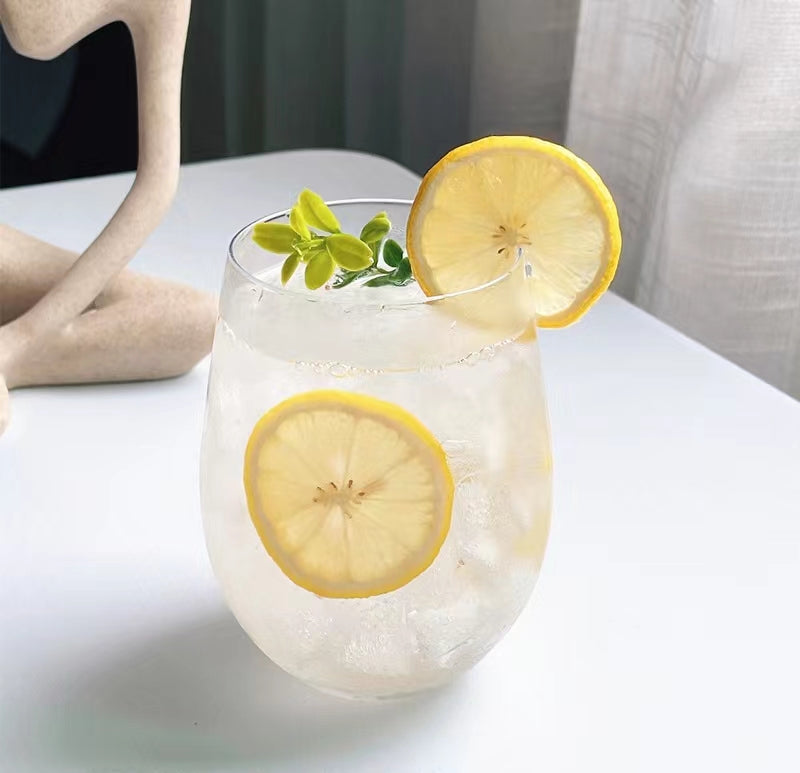 535ML-Glass Juice Glass Mojito Cocktail Glass Creative Drink Glass Cute High Wave Mixing Glass