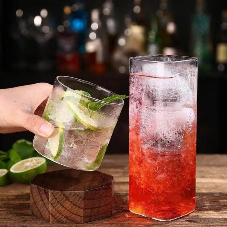Medium Size 350ML Borosilicate Stemless Mixed Glass Cups,Perfect for Cocktail, Coffee, Ice cream