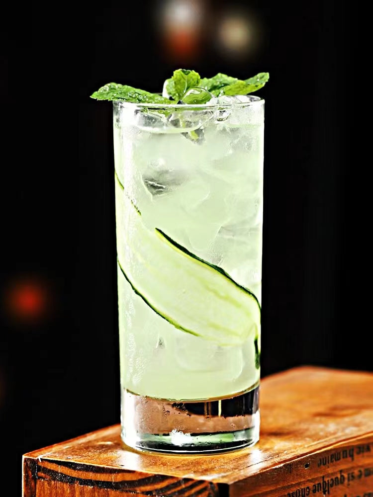 285ML-Straight Cup Glass Collin Cup Juice Cup Milk Tea Cup Cold Drink Cup Long Drink Cup Bar Cocktail Cup