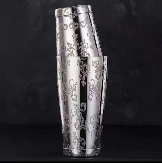 28oz and 17oz Stainless Steel Two Piece Shaker Professionally Shaker Etched Boston Shaker Set for Bar