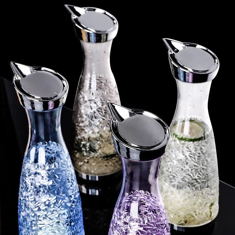Elegant Diamond Design Water Pitcher with Handle,Acrylic Plastic Cold Water Jug