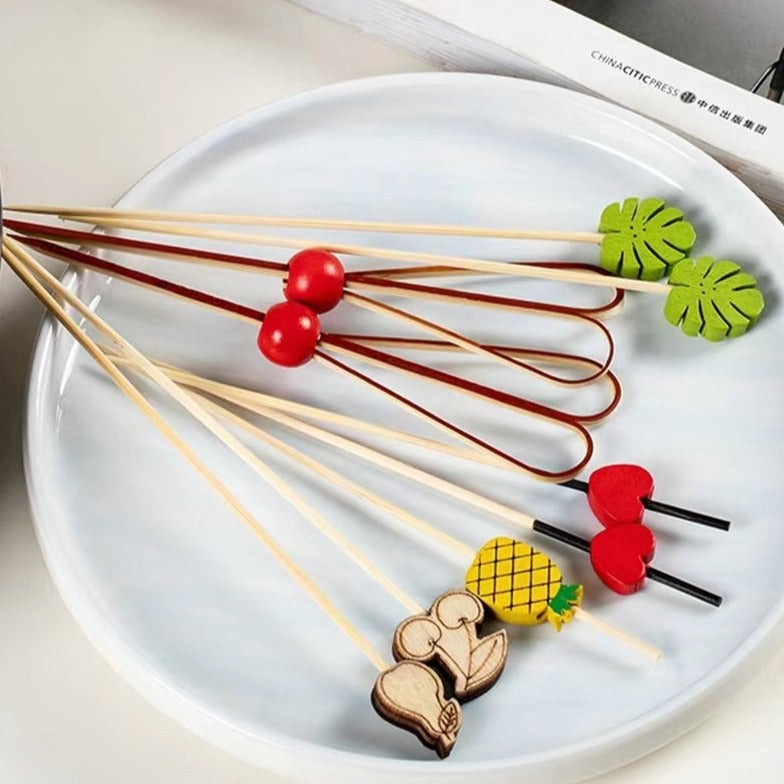 Disposable Fruit Stick Bamboo Stick Flower Stick Creative Art Toothpick Cocktail