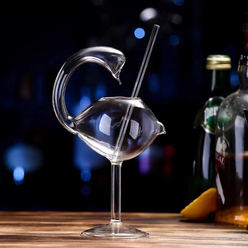 Swan Cocktail Glasses 180ML,Creative Drinking Glasses Unique Wine Glasses Margarita Glass Goblet