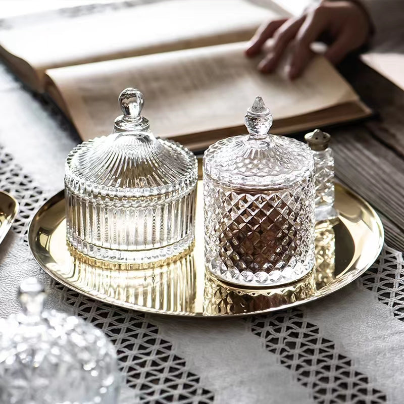 Pineapple Grain-European-Style Royal Engraved Spice Box Candy Jar Dried Fruit Dish Decoration Box Spice Box Bar Utensils