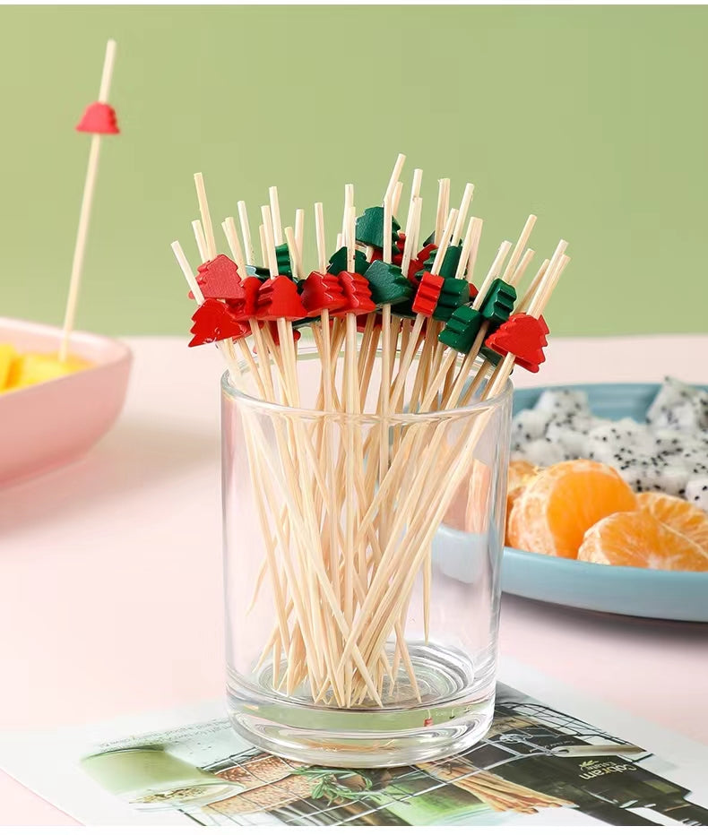 Fruit Stick KtvFlower Stick Cocktail Decoration Wine Stick Disp Fruit Stick Creative Bamboo Stick