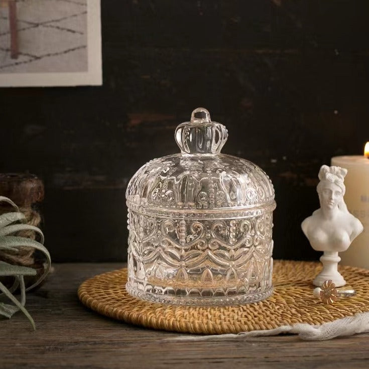 French Crown Style-European-Style Royal Engraved Spice Box Candy Jar Dried Fruit Dish Decoration Box Spice Box Bar Utensils