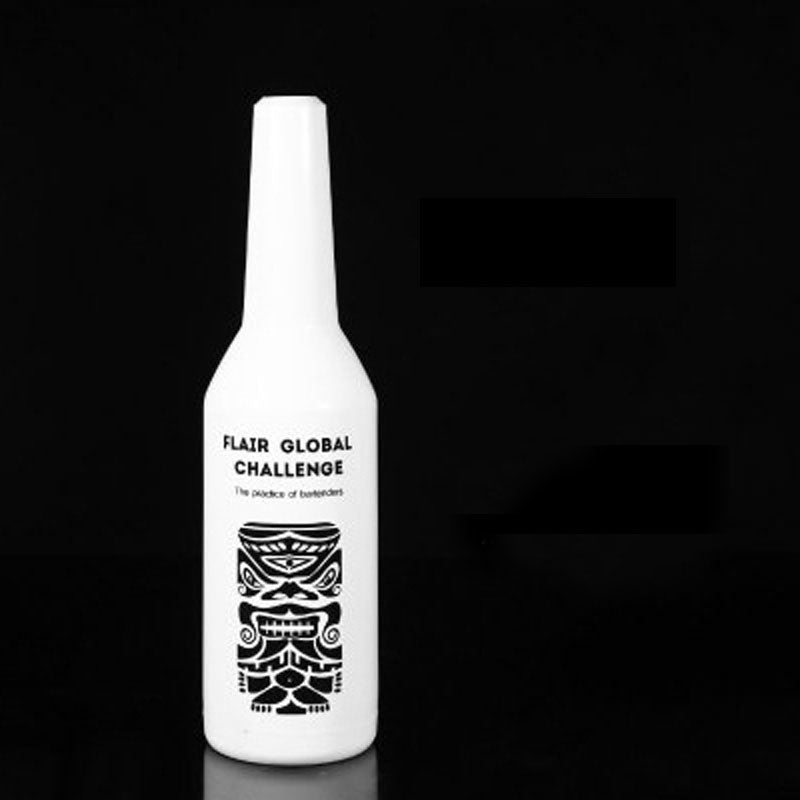 White Color Fancy Mixing Practice Bottle, Bartender Plastic Mixing Bar Bottle