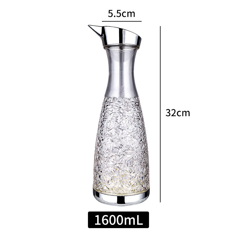 Elegant Diamond Design Water Pitcher with Handle,Acrylic Plastic Cold Water Jug