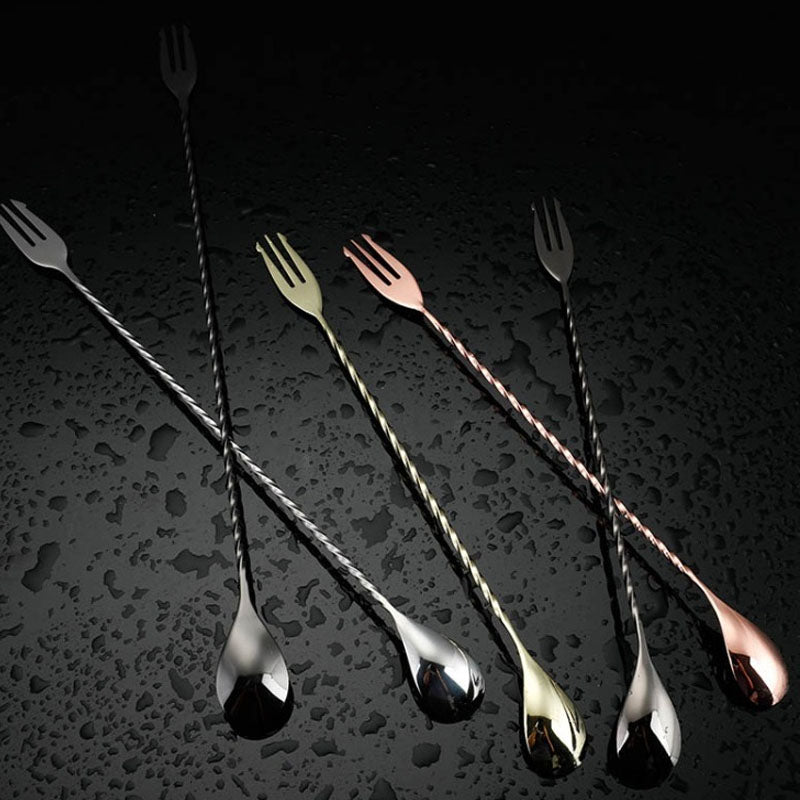 Multi-functional 50.0cm Long Stainless Steel Trident Mixing Bar Spoon