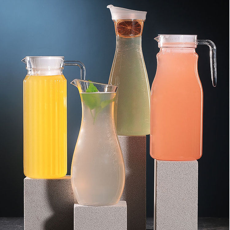 Glass Pitcher With Lid, Hot and Cold Water Pitcher With Handle